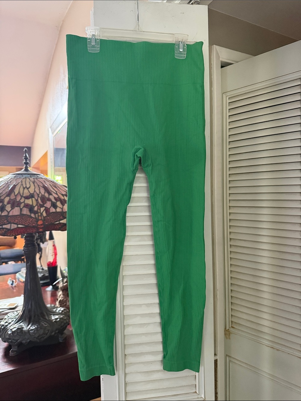 Zyia Green Ribbed Leggings